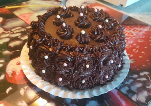 Rumos-csokis-mascarponés torta